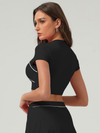 Stripes Cropped Short Sleeves