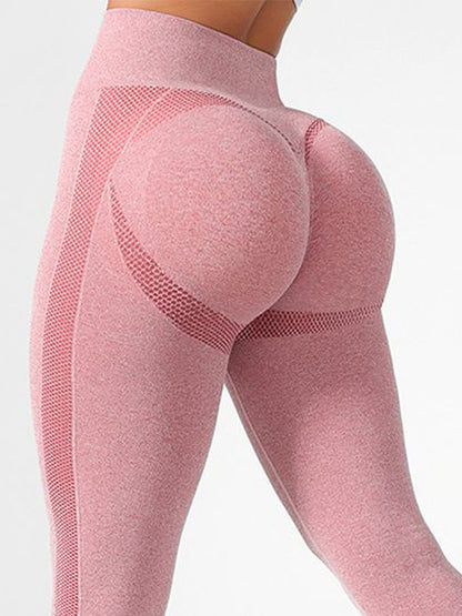 Quick Dry Elastic Tight Solid Color Push Up Design Leggings