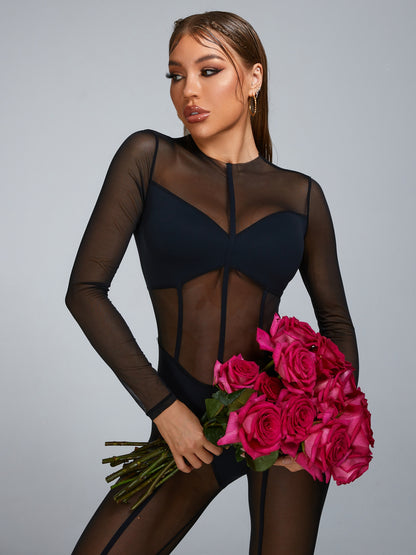 Sexy Mesh Yoga Jumpsuit