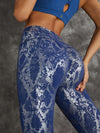 High Waist Bronzed Snakeskin Leggings