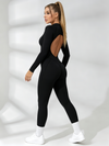 Sexy Backless Zipper Scrunch Bum Jumpsuit
