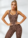 Leopard Print Backless Jumpsuit