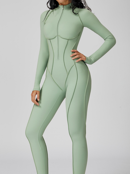 Sexy Zipper Stitch Performance Jumpsuit