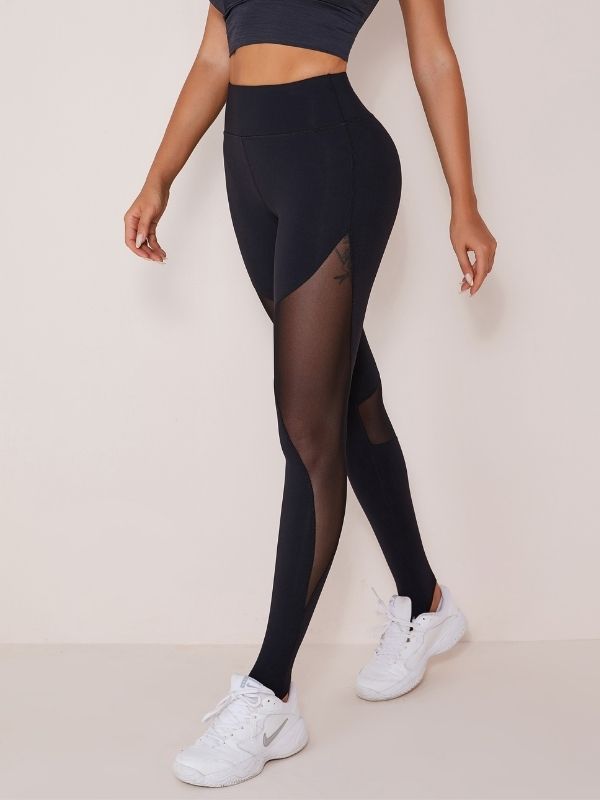 Mesh-Leggings mit hoher Taille