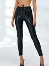 ❤ZASUWA Female Sexy Faux Leather Push Up Design Lace-up Leggings