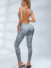 🖤ZASUWA Female Sexy Fishnet Snake Print Backless Jumpsuits