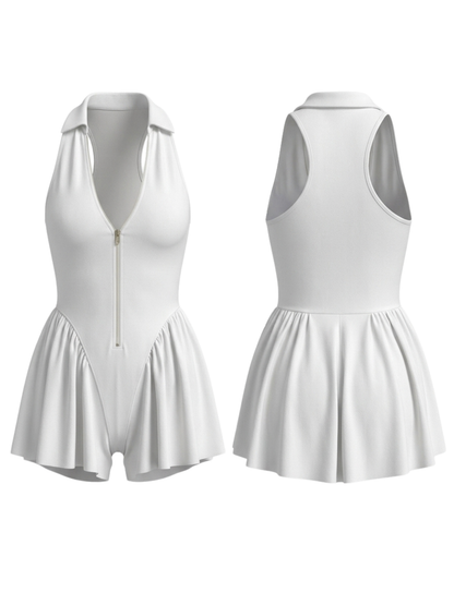 Zipper Casual 2 in 1 Short Romper