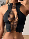 ZASUWA Female Sexy Hollow Out Drawstring Tank
