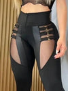 “Stitching Sexy” Cutout Mesh Zipper Leggings