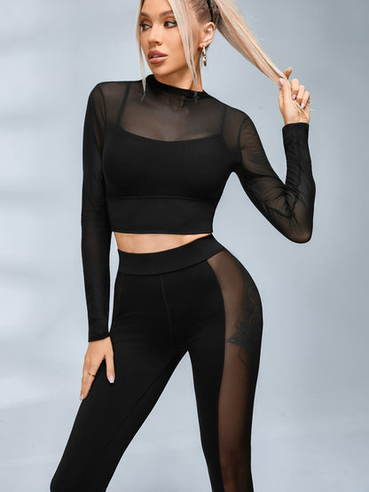 Sexy Sheer Mesh Seamless Leggings