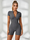 Stand Collor Zipper Hip-lift Romper