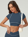 Stripes Cropped Short Sleeves