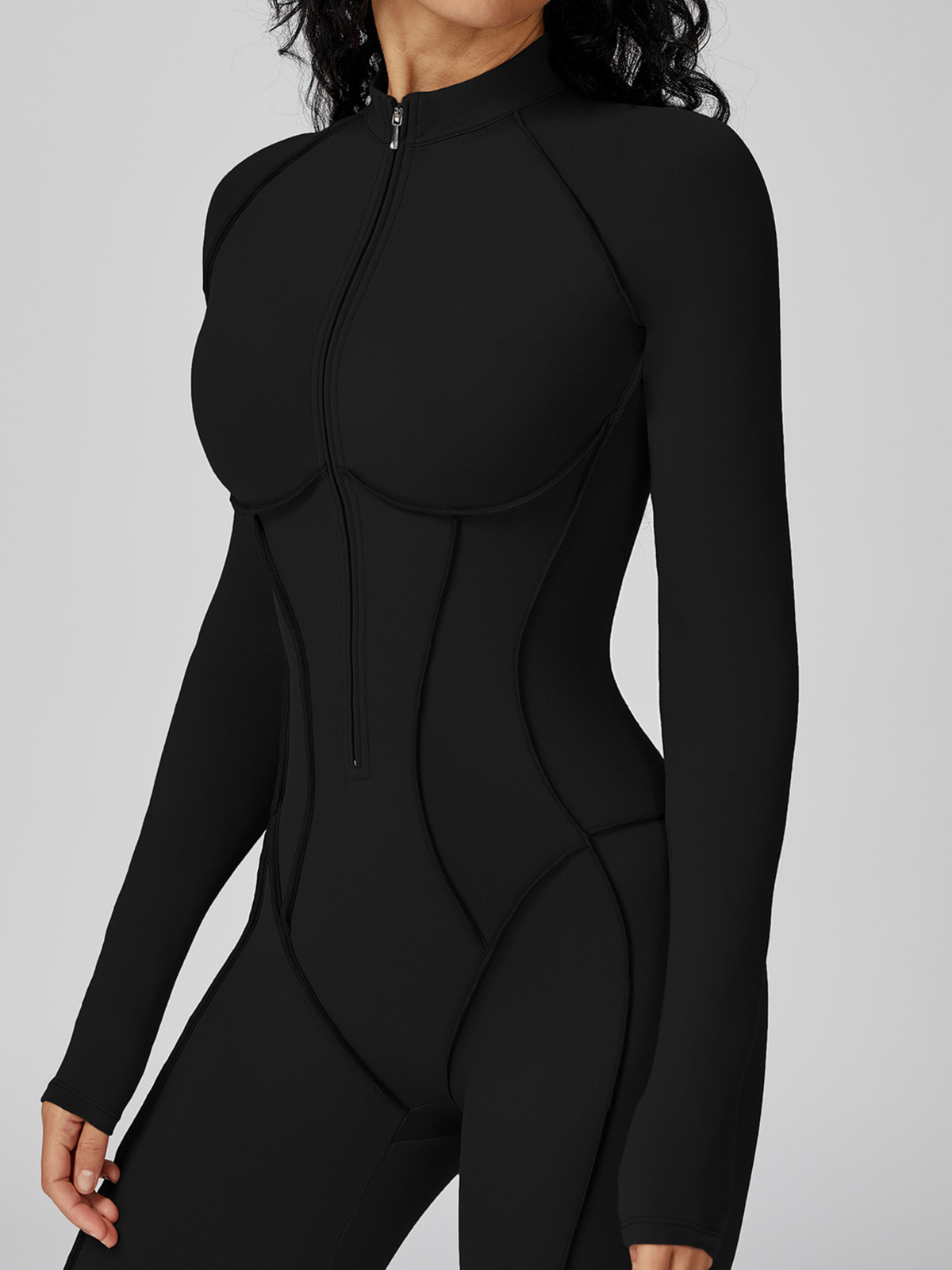 Sexy Zipper Stitch Performance Jumpsuit