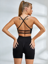 Cross Back Yoga Short Suit
