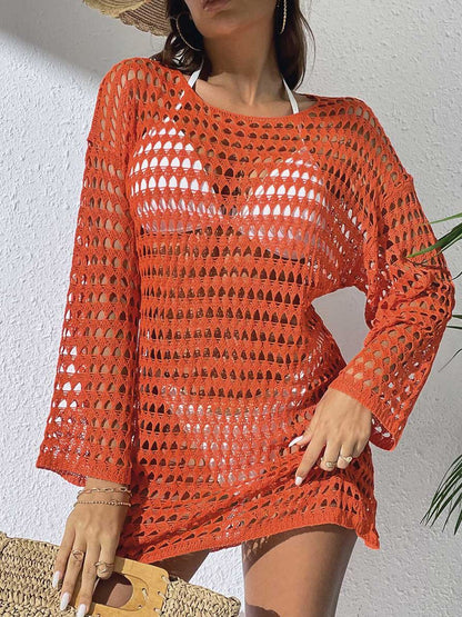 Sexy Sheer Fishnet Swimwear Without Bikini Set Cover Dress