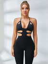 Unique Hollow Out Deep V Back Jumpsuit