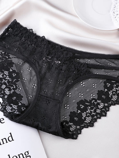 Sexy Lace Irregular Hollow Out Panties
