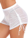 ZASUWA Female Sexy Sheer Mesh Drawstring Quick-dry Shorts