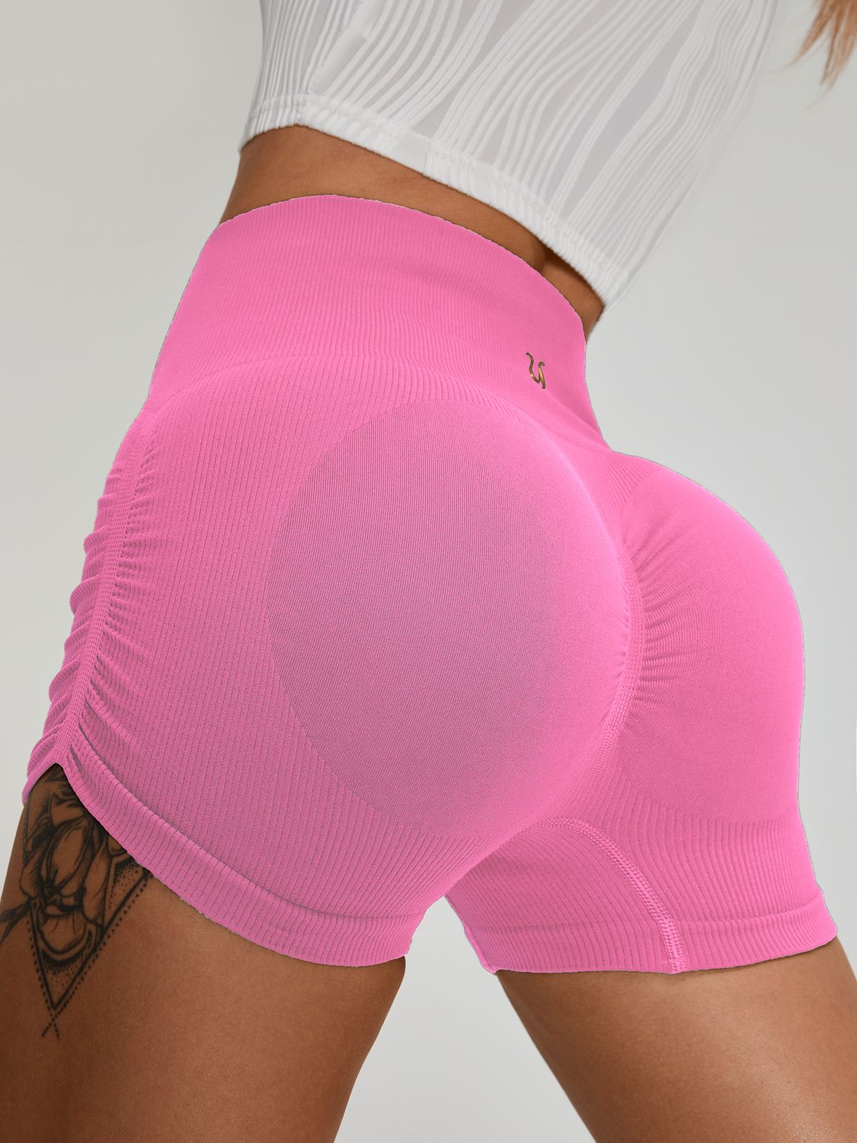 Ribbed Scrunch Bum Quick-drying Spandex Gym Booty Shorts