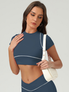 Stripes Cropped Short Sleeves