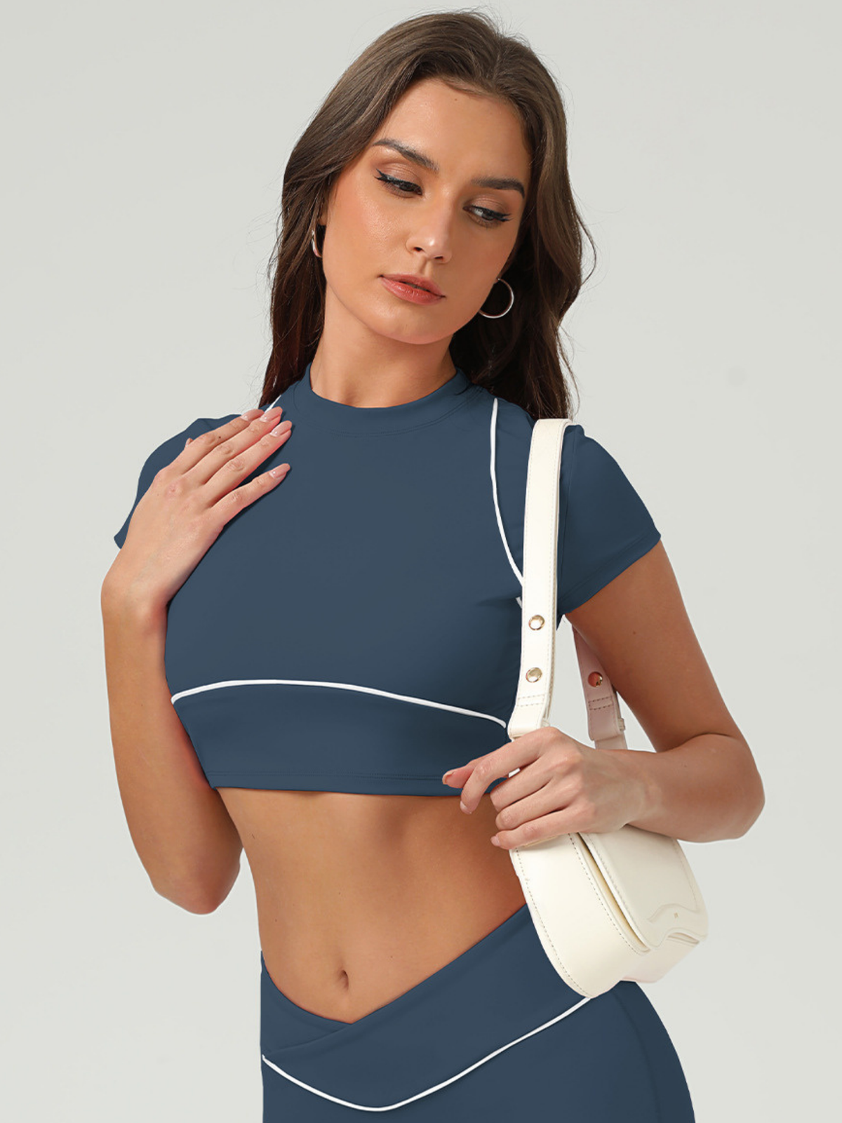 Stripes Cropped Short Sleeves