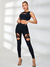 Mesh Cutout Cross Back Tracksuit