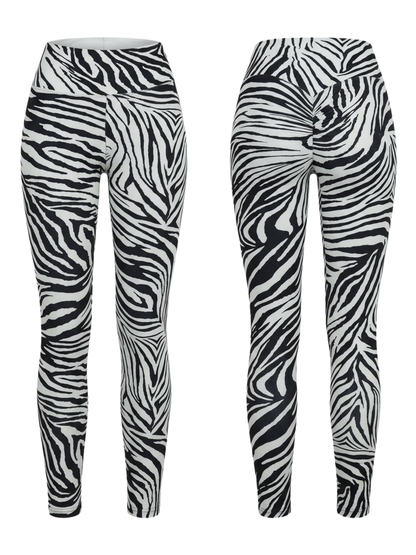 Zebra Pattern Scrunch Bum Leggings