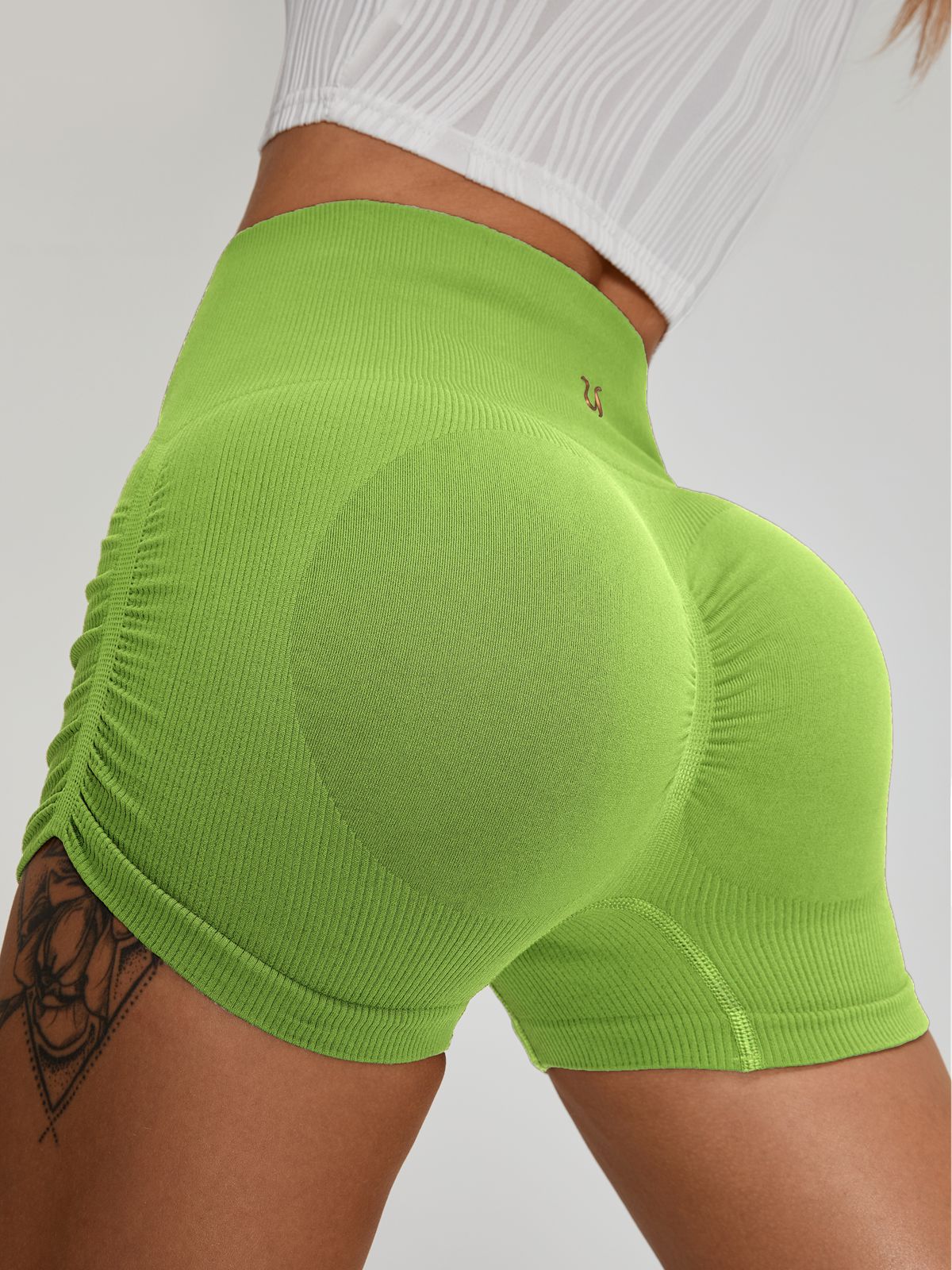 Ribbed Scrunch Bum Quick-drying Spandex Gym Booty Shorts