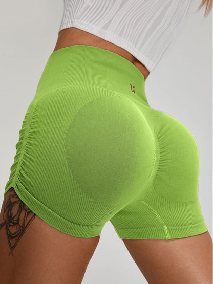 Ribbed Scrunch Bum Quick-drying Spandex Gym Booty Shorts