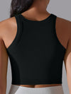 ZASUWA Female Solid Color Ribbed Elastic Tight Round Neck Tank