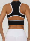 Sexy Contrast Color Hollow Out Solid Color Backless Quick Dry Tank