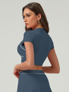 Stripes Cropped Short Sleeves