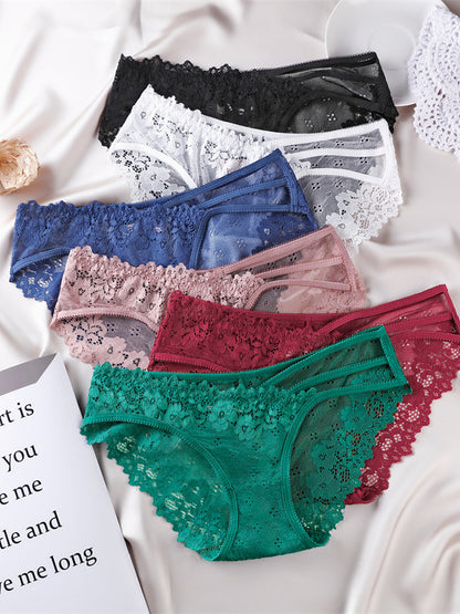 Sexy Lace Irregular Hollow Out Panties