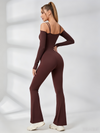 U-Ausschnitt Scrunch Bum Elastischer Enger Overall