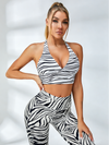 ZASUWA Female Zebra Pattern Scrunch Bum Single Should Strapes Tracksuit