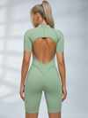 Sexy Backless Zipper Scrunch Bum Romper