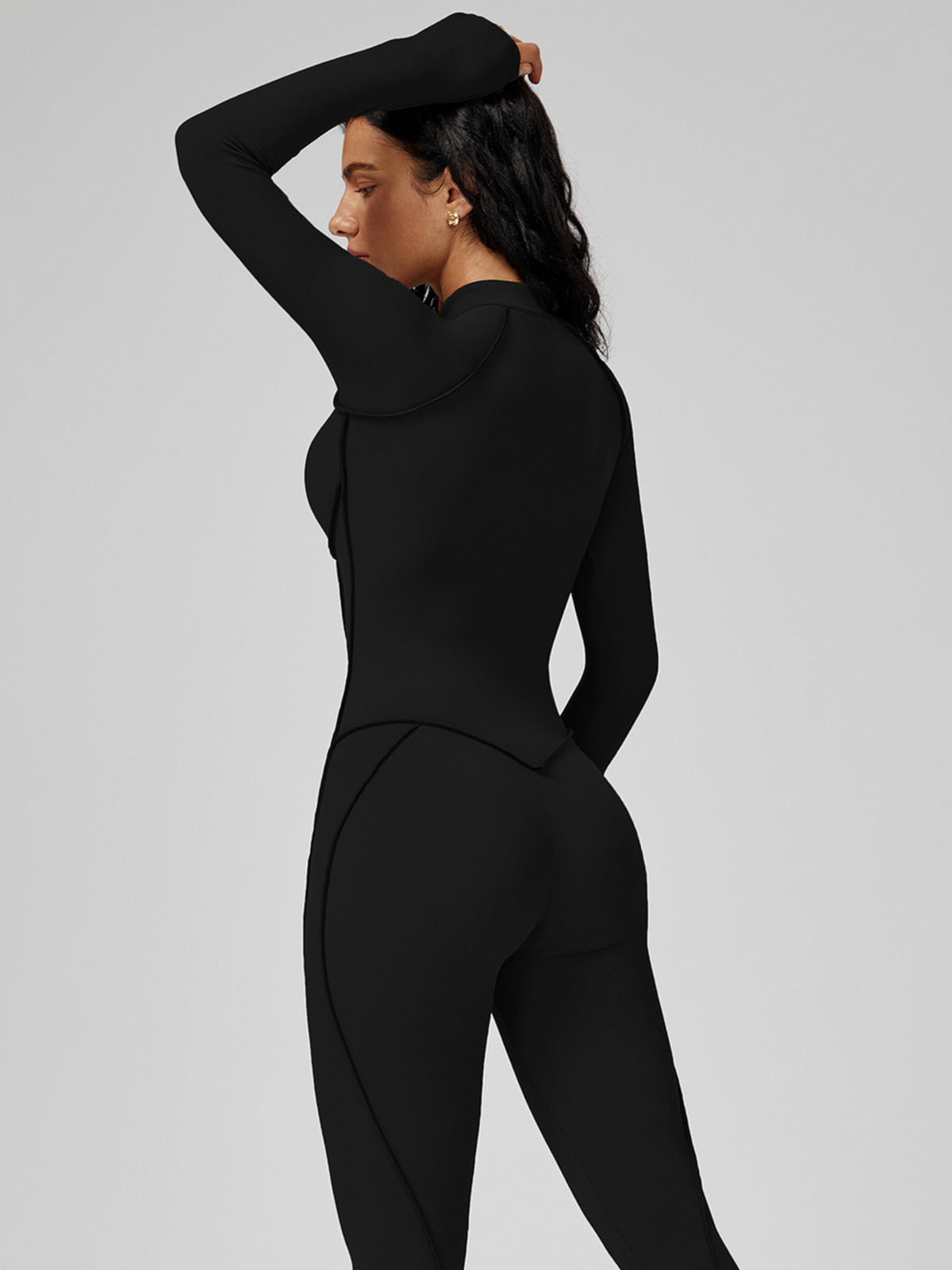 Sexy Zipper Stitch Performance Jumpsuit