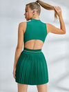 Zipper Backless Tennis Dress