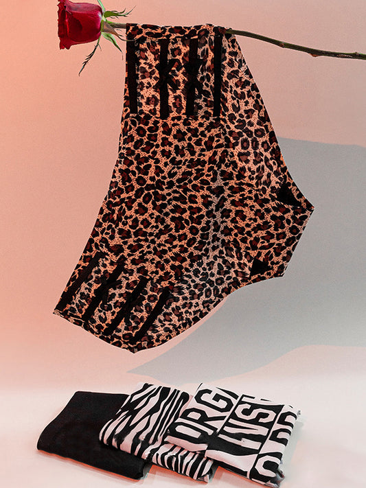 ZASUWA Female Sexy Hollow Out Mesh Print Panties