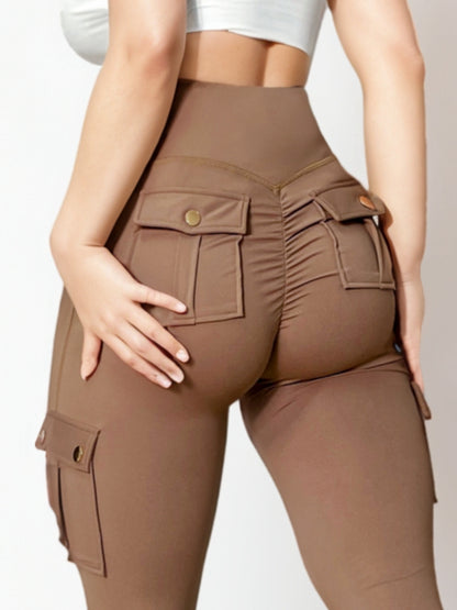 Pocket Scrunch Bum High-rise Cargo Style Leggings