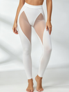 Keyhole-Cutout Cropped Top & Mesh-Panel Leggings Set
