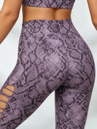 Snake Print One-Shoulder Cutout Sports Bra & High-Waisted Legging Set