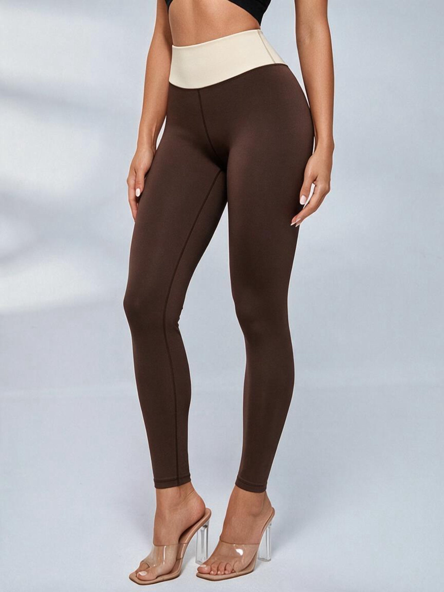 V Waist Color Block Scrunch Butt Lifting Leggings