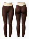 V Waist Color Block Scrunch Butt Lifting Leggings