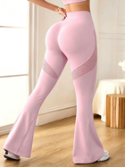 High Waist Breathable Mesh Workout Flare Leggings