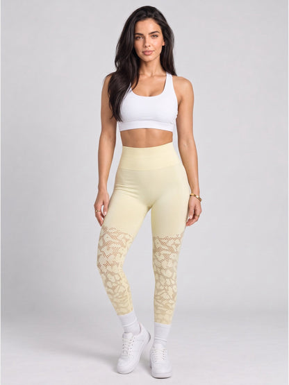 Seamless High-Waist Sculpting Leggings with Perforated Detail