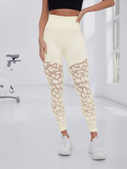 Seamless High-Waist Sculpting Leggings with Perforated Detail