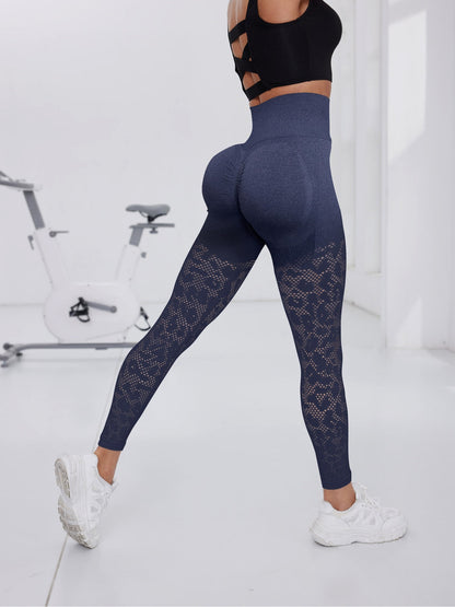 Seamless High-Waist Sculpting Leggings with Perforated Detail
