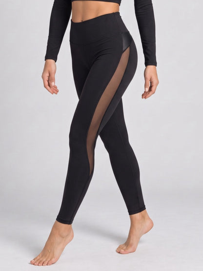 Women's High Waist Mesh Panel Sculpting Leggings