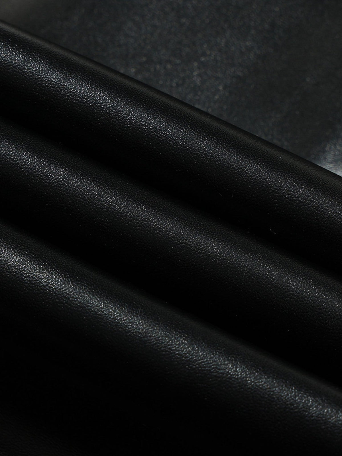 High-Waist Liquid Leather Front Zip Slim Fit Pants